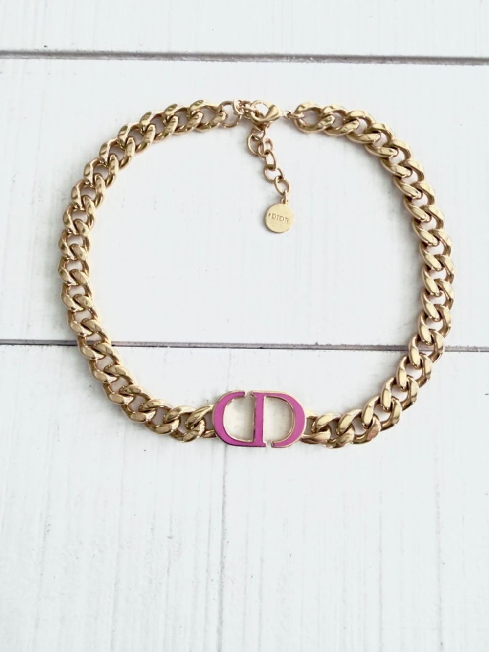 Dior 30 MONTAIGNE Pink Gold Necklace Choker - Picture 12 of 13